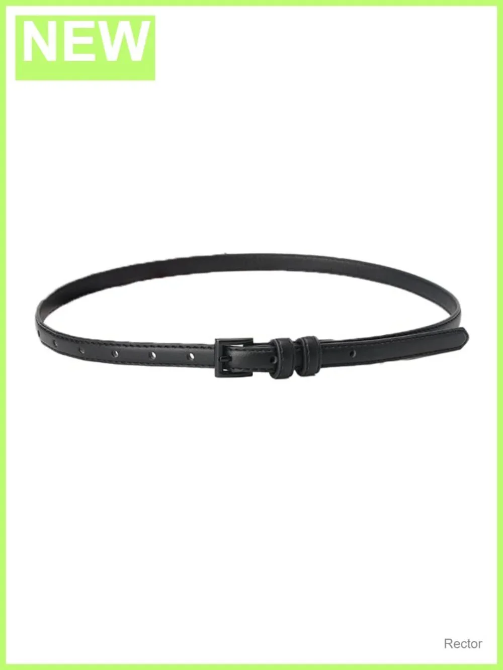 Women's Skinny Faux Leather Belt with Metal Buckle - Adjustable, Timeless